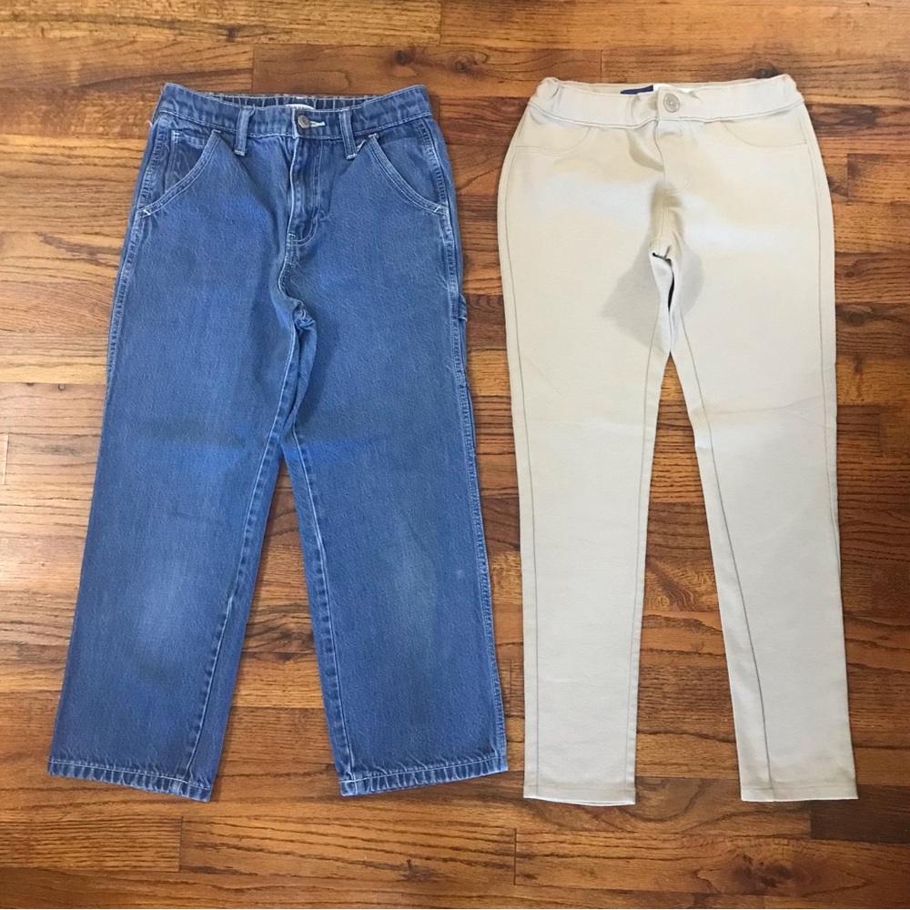 Girls Denim Blue Jean Carpenter Pants Khaki Legging Pant Bundle
Old Navy Bottoms